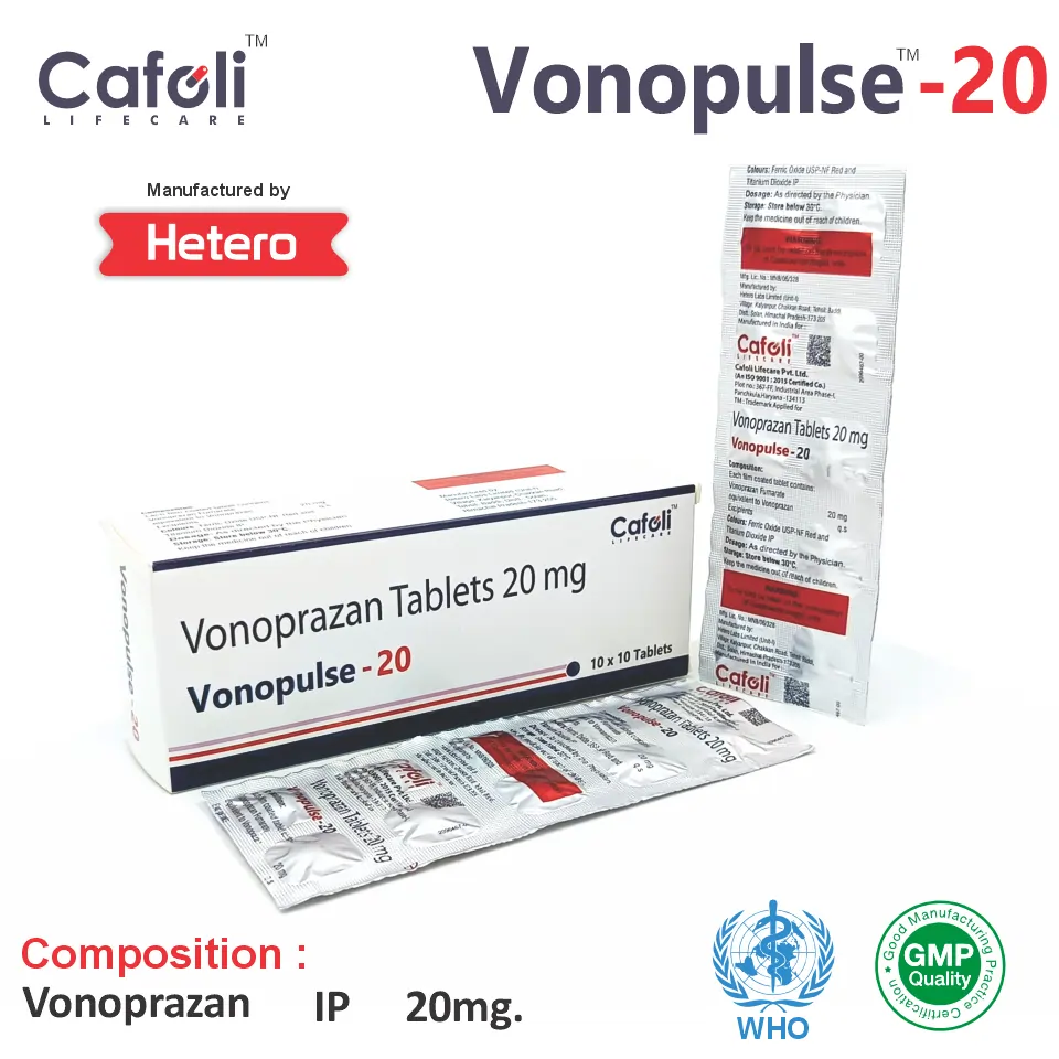 Vonoprazan 20mg tablets Manufectured by Hetero