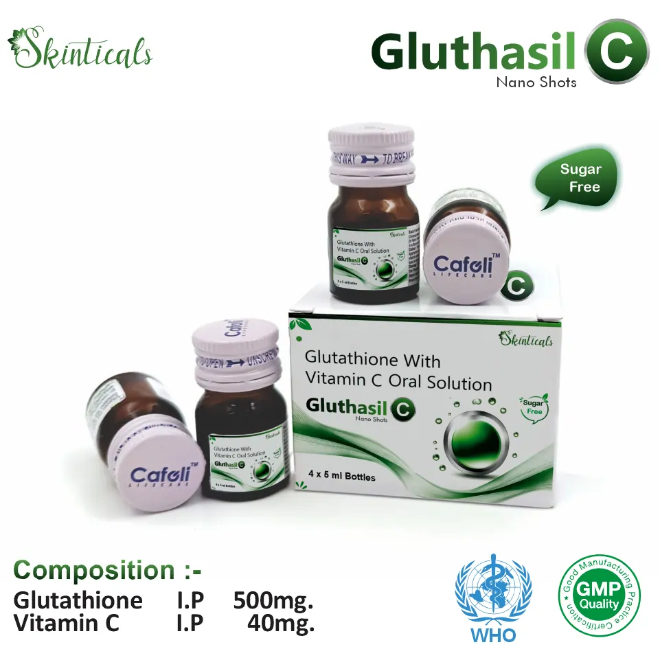 500mg glutathione with vitamin c Glutathione 500 mg + Vitamin C 40 mg Nano Shots | Antioxidant & Skin Health