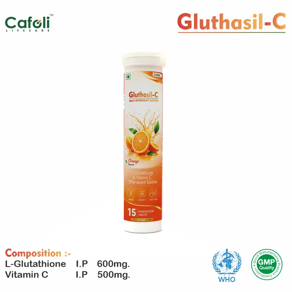 Gluthasil C Tablet | Glutathione 600mg + Vitamin C 500mg Tablet | Antioxidant & Skin Health Therapy Gluthasil C Tablet | Glutathione 600mg + Vitamin C 500mg Tablet | Antioxidant & Skin Health Therapy