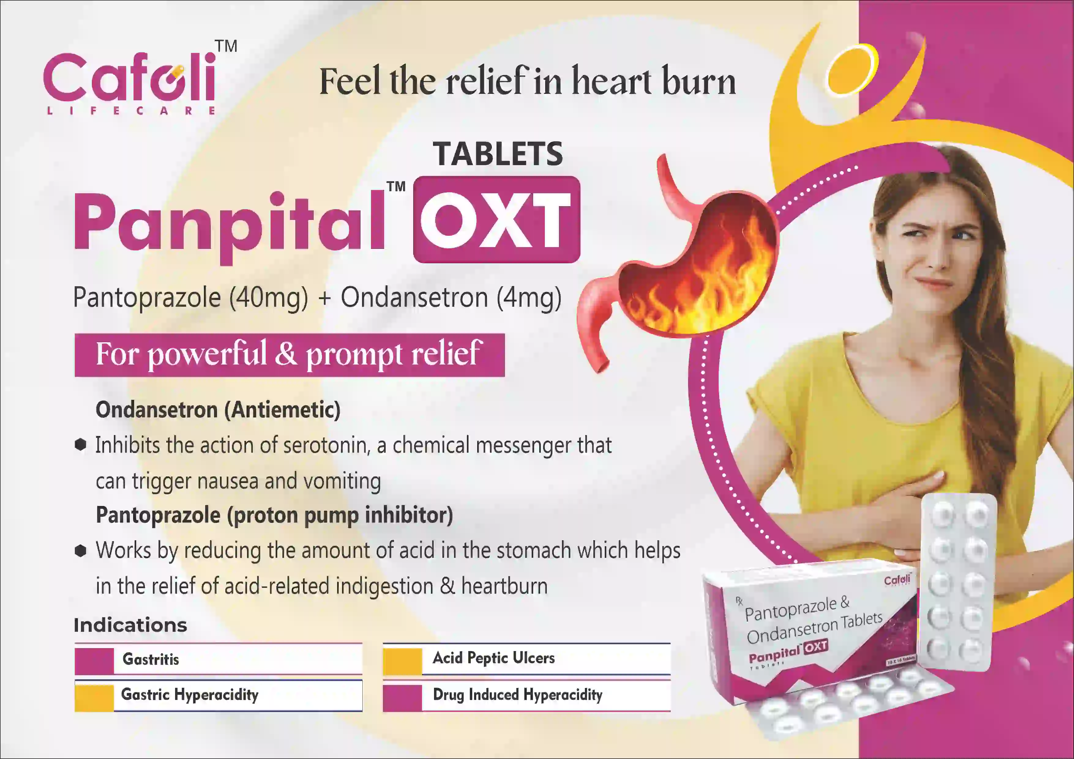pantoprazole 40mg + ondansetron 4mg ) Panpital OXT Tablet