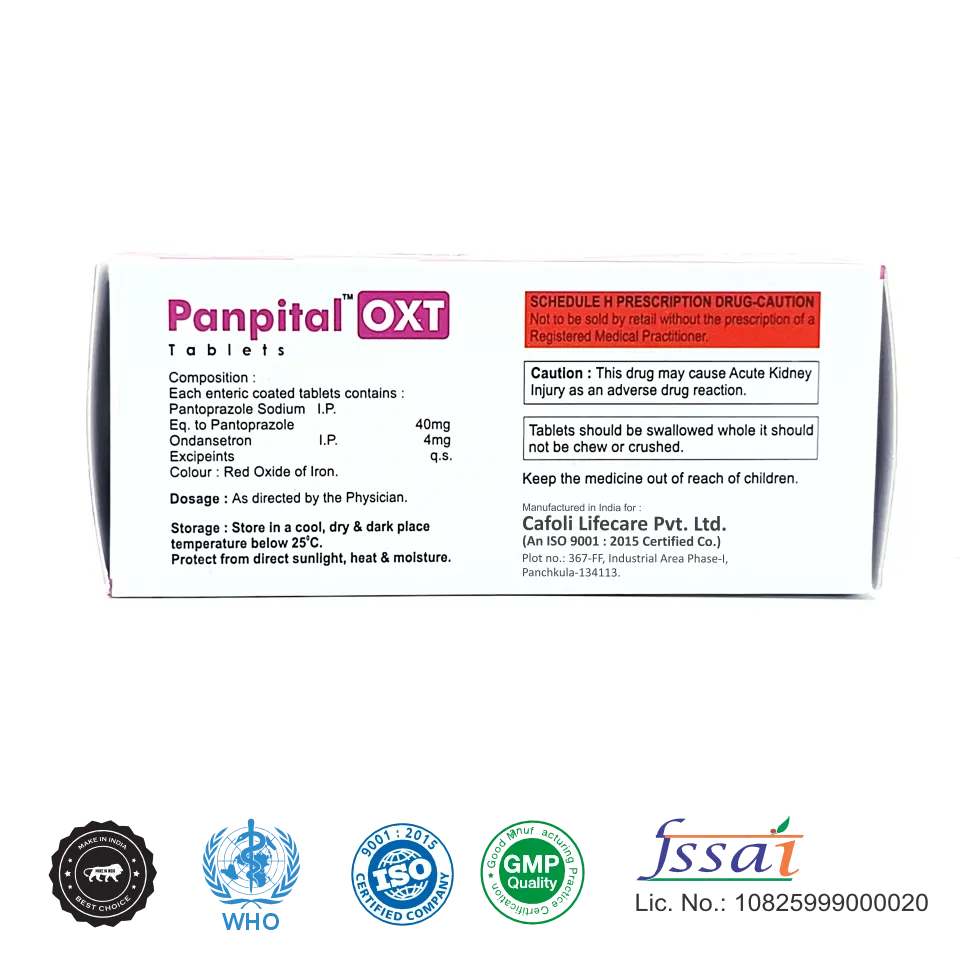 pantoprazole 40mg + ondansetron 4mg ) Panpital OXT Tablet
